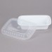 Contenedor Plastico Rectangular Blanco Con Tapa 12 Onzas UN-6818